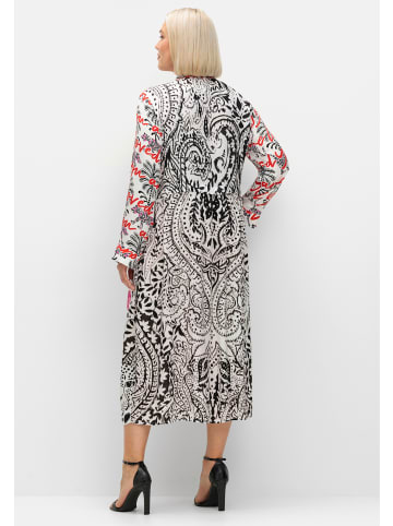 sheego Druckkleid in weiß-gemustert