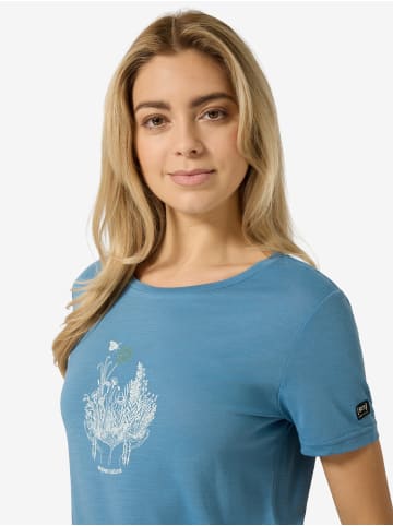 super.natural Merino T-Shirt FLOWERHANDS in blau