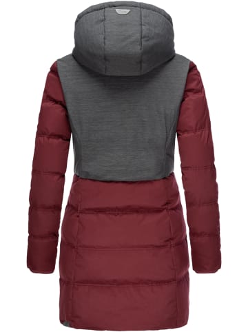 ragwear Winterjacke Ashani Block Intl. in Wine Red