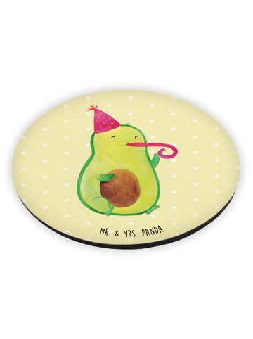 Mr. & Mrs. Panda Rund Magnet Avocado Feier ohne Spruch in Gelb Pastell