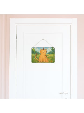 Mr. & Mrs. Panda Holzschild Einhorn Katze Design ohne Spruch in Weiß