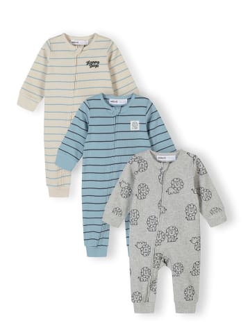 Minoti 3-er Pack Strampler 28BABYRIB25 in rauchblau
