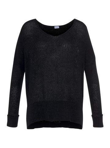LASCANA V-Ausschnitt-Pullover in schwarz