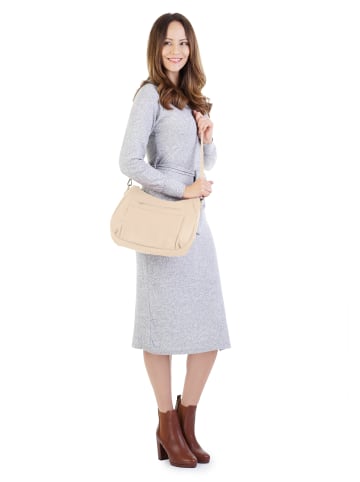 Samantha Look Umhängetasche echt Leder in beige