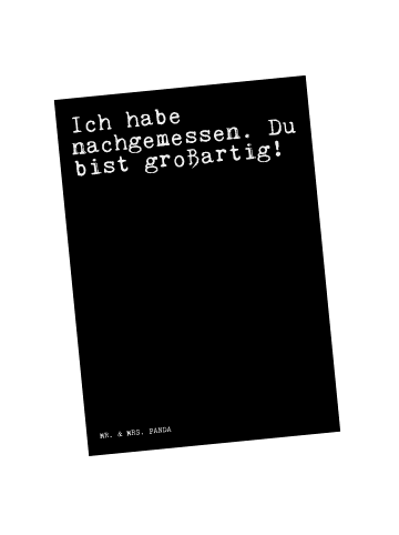 Mr. & Mrs. Panda Wanddeko Ich habe nachgemessen. Du... mit Spruch in Schwarz