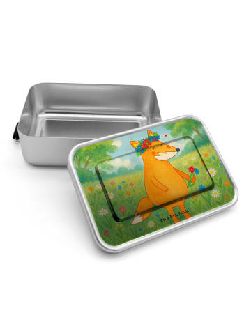 Mr. & Mrs. Panda Bento Box Fuchs Blumen Design ohne Spruch in Weiß