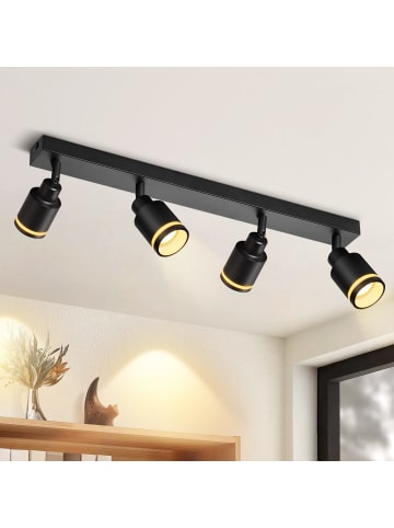 ZMH Deckenleuchte in schwarz 4-flammige GU10 Modern Deckenspots Metall