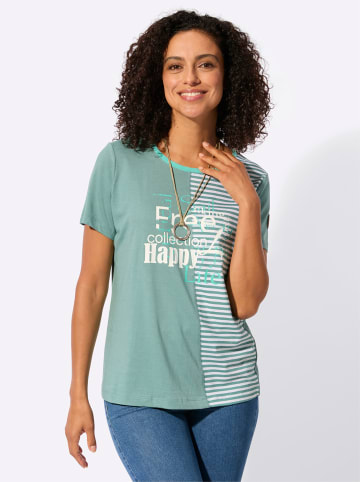 WITT WEIDEN Rundhals-Shirt in jade-blaugrün-bedruckt