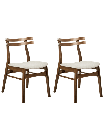 Beliani 2er-Set Esszimmerstuhl CYNTHIANA in Braun/Beige