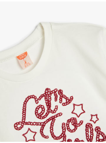 KOTON T-shirt in Ekru