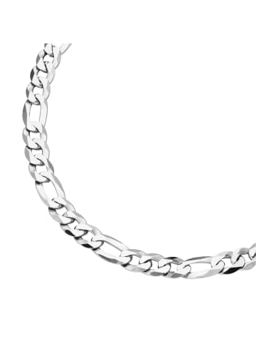 Smart Jewel Kette Figarokette 3/1 Diamantiert, Massiv in Silber