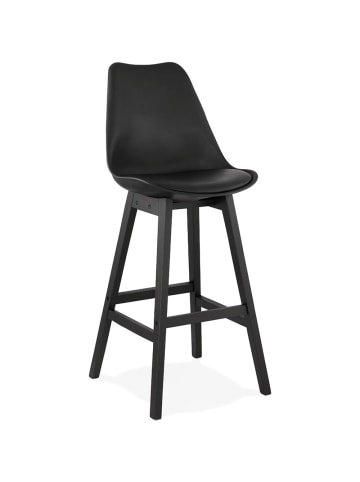 KADIMA DESIGN Tresenhocker Kunstleder & Holz, Elegant Hochwertig, 75 cm Sitzhöhe in Schwarz