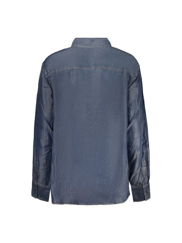 Blau Lyocell Damen Hemd