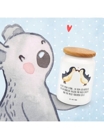 Mr. & Mrs. Panda Dose Pinguin Liebe mit Spruch in Weiß