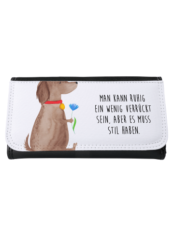 Mr. & Mrs. Panda Damen Portemonnaie Hund Blume mit Spruch in Weiß