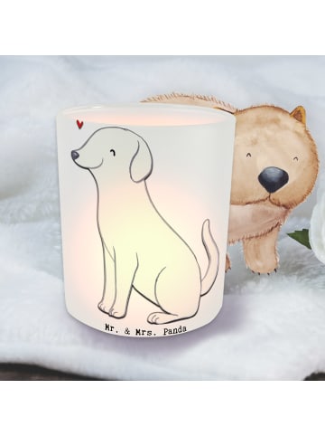 Mr. & Mrs. Panda Kerzenglas Labrador Moment ohne Spruch in Transparent