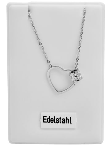 Adeliás Damen Halskette mit Anhänger – Herz aus Edelstahl in silber