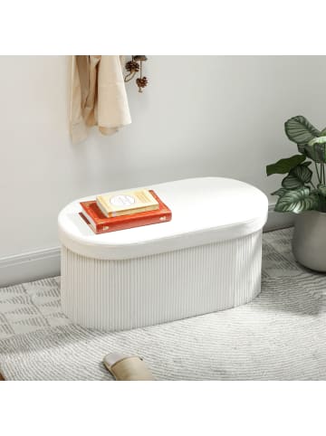 HOMCOM Sitzbank-76L x 38B x 35H cm-Cremeweiß