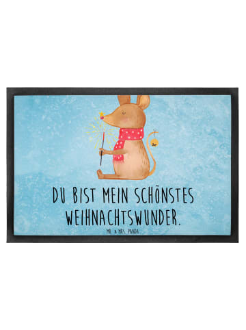 Mr. & Mrs. Panda fußmatte Maus Weihnachten mit Spruch in Eisblau