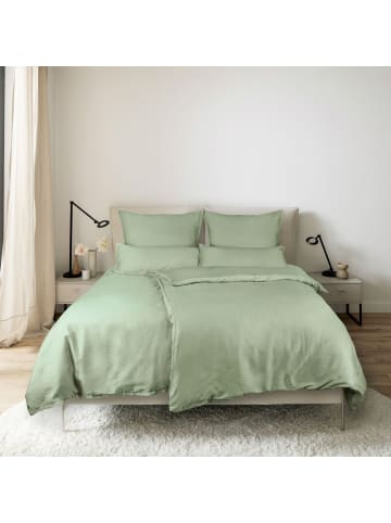 Schöner Wohnen Kollektion Satin Bettwäsche PLAIN in Grün
