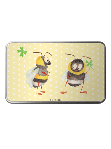 Mr. & Mrs. Panda Aufbewahrungsbox Hummeln Kleeblatt ohne Spruch in Gelb Pastell