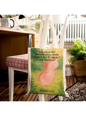 Mr. & Mrs. Panda Uni Tasche Axolotl Tanzen Design mit Spruch in Weiß