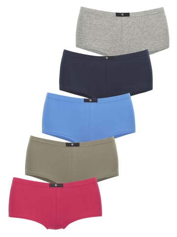 H.I.S H.I.S Pantys (5 Stück) in rot, marine, blau, khaki, grau-meliert