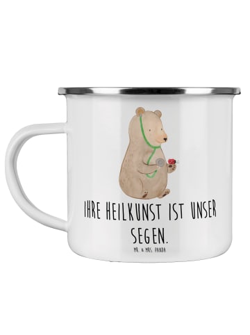 Mr. & Mrs. Panda becher emaille Arzt Segen mit Spruch in Weiß