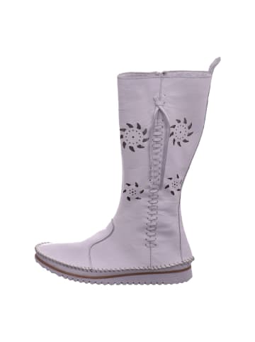 Esgano Damenlangschaftstiefel kalt flach Da.-Stiefel in  Weiß