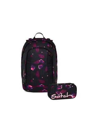 Satch Schulrucksack-Set AIR Mystic Nights 2-teilig in Schwarz/Rosa