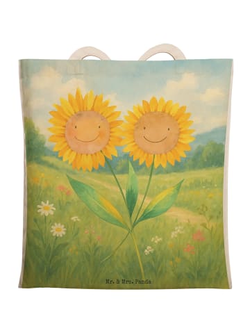 Mr. & Mrs. Panda Umhängetasche Blume Sonnenblume Design ohne Spruch in Weiß