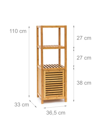 relaxdays Badregal in Natur- (B)36,5 x (H)110 x (T)33 cm