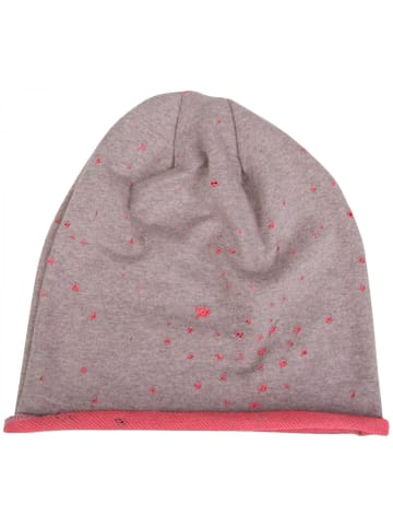 styleBREAKER Beanie Mütze in Grau-Koralle