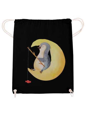 Mr. & Mrs. Panda Baumwollbeutel Pinguin Mond ohne Spruch in Schwarz