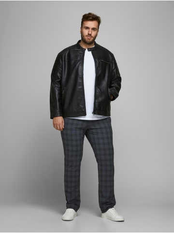 Jack & Jones Kunstleder Jacke Plus Oversize Biker Blouson Übergangs JJEROCKY in Schwarz