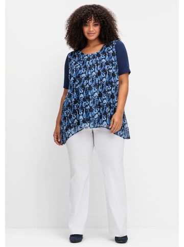 sheego Blusenshirt in marine-gemustert