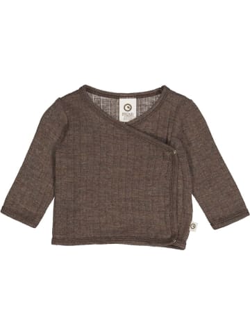 müsli Babystrickjacke aus Merinowolle in Walnutmelange