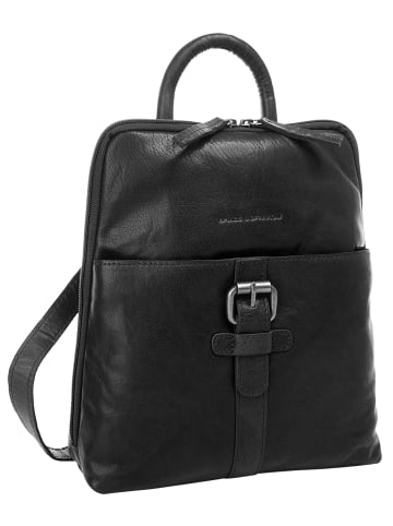 SPIKES & SPARROW Rucksack echt Leder in schwarz