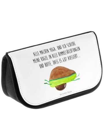 Mr. & Mrs. Panda Make-up Täschchen Avocado Yoga mit Spruch in Weiß
