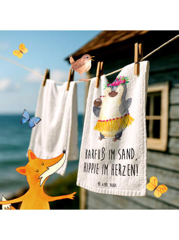 Mr. & Mrs. Panda Handtuch Sommer Hippie mit Spruch in Weiß