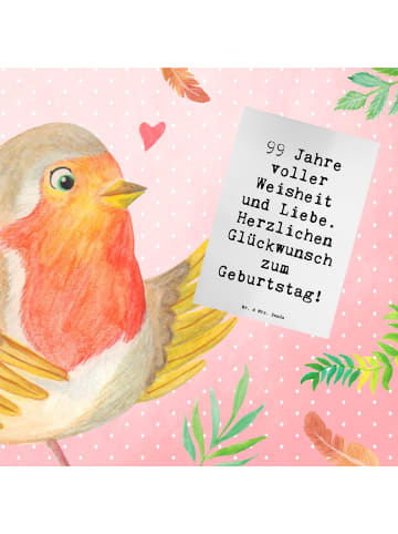Mr. & Mrs. Panda Grußkarte Spruch 99. Geburtstag mit Spruch in Weiß