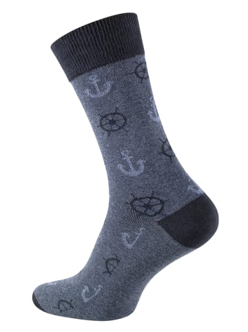 Cotton Prime® 8 Paar Baumwoll-Socken MARITIM in Blautöne