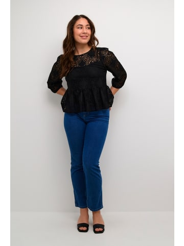 Kaffe Langarm-Bluse KApaula in Black Deep