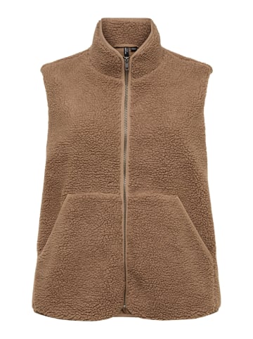 Vero Moda Teddyfell Weste in Fossil
