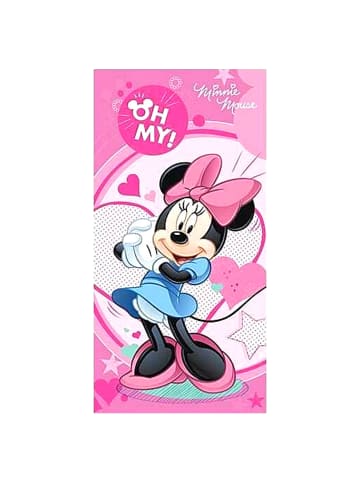 Disney Minnie Mouse Strand-/Badetuch Minnie Mouse Herz - (L) 140 cm x (B) 70 cm in Rosa