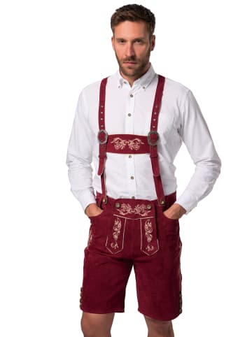 JP1880 Lederhose in dunkel kirschrot