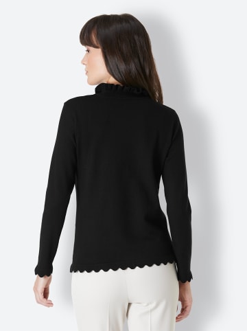 creation L Stehkragenpullover in schwarz