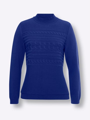 Sieh an! Stehkragen-Pullover in royalblau