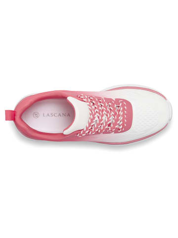 LASCANA Sneaker in weiß/pink