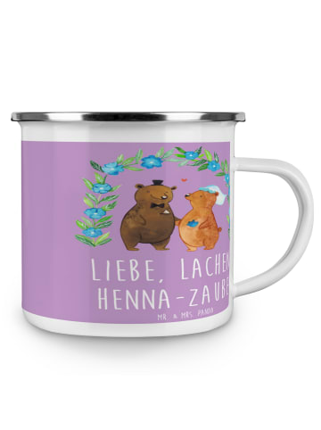 Mr. & Mrs. Panda Emaille Becher Henna-Abend Magie mit Spruch in Lavendeltraum